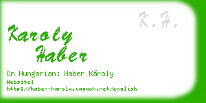 karoly haber business card